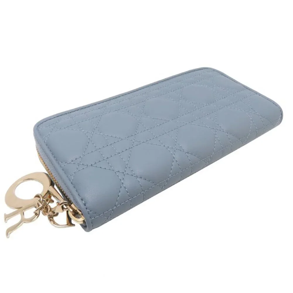 Christian Dior Long Lady Dior Gray Wallet